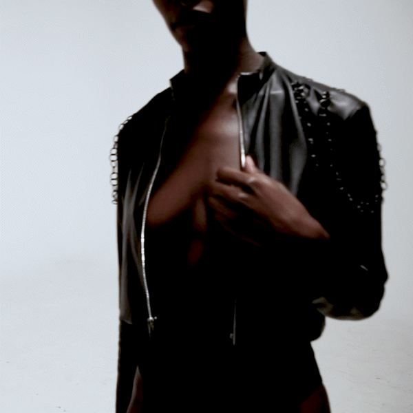 black chain leather jacket animated gif