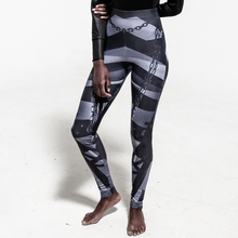 Load image into Gallery viewer, front view yoga pants swing print over white background