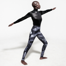 Load image into Gallery viewer, front view yoga pose pants swing print over white background