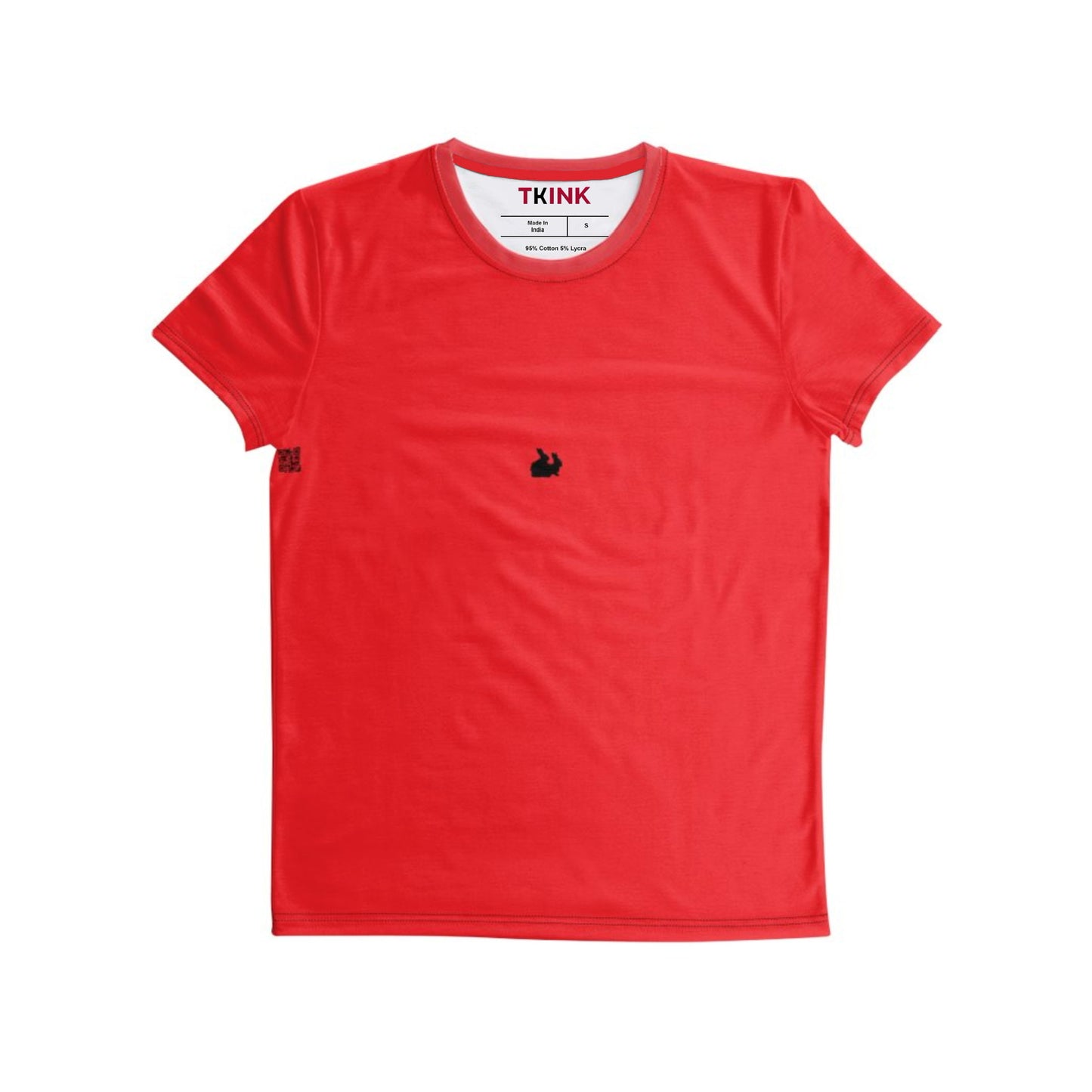 red t-shirt black rabbits illustration