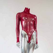 Load image into Gallery viewer, tkink red sheer mesh bodysuit