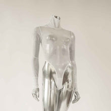 Load image into Gallery viewer, tkink white sheer mesh bodysuit