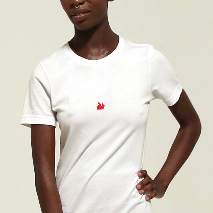 White Tee / Red Bunny