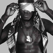Load image into Gallery viewer, tkink silk scarf blindfolded male model

