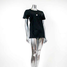 Load image into Gallery viewer, black t-shirt white rabbits illustration over white background
