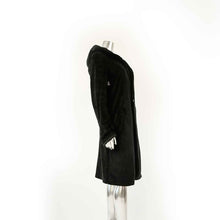 Load image into Gallery viewer, black velvet hoodie coat suit jacket on form over white background
