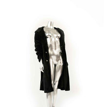 Load image into Gallery viewer, black velvet hoodie coat suit jacket on form over white background
