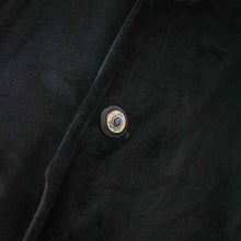 Load image into Gallery viewer, button on black velvet hoodie coat suit jacket
