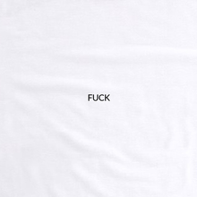 Load image into Gallery viewer, front view white t-shirt black print
