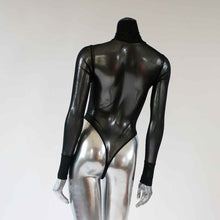 Load image into Gallery viewer, tkink black sheer mesh bodysuit
