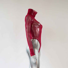 Load image into Gallery viewer, tkink red sheer mesh bodysuit

