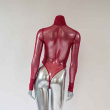 Load image into Gallery viewer, tkink red sheer mesh bodysuit
