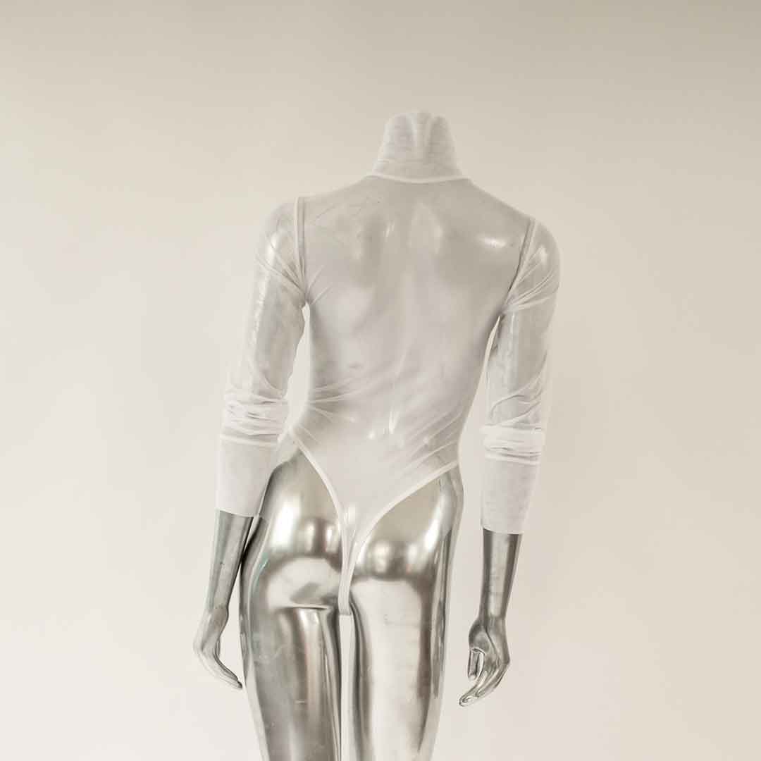 tkink white sheer mesh bodysuit